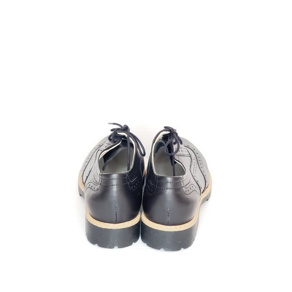 Zapato Black Lug Heel Leather Oxford - HAML6 - Picture 5 of 7